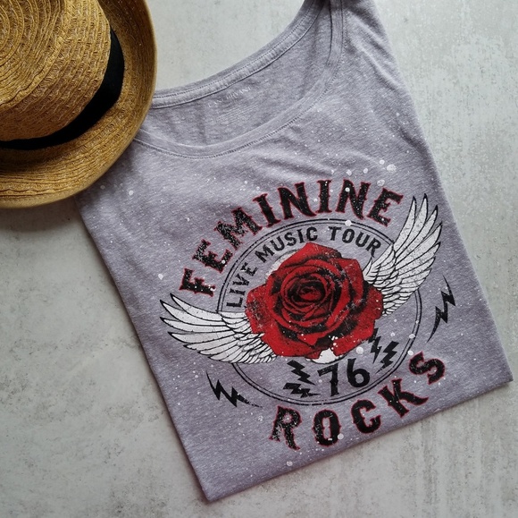 Lane Bryant Women's 14/16 Feminine Rocks Festival Casual Tee - Picture 6 of 6